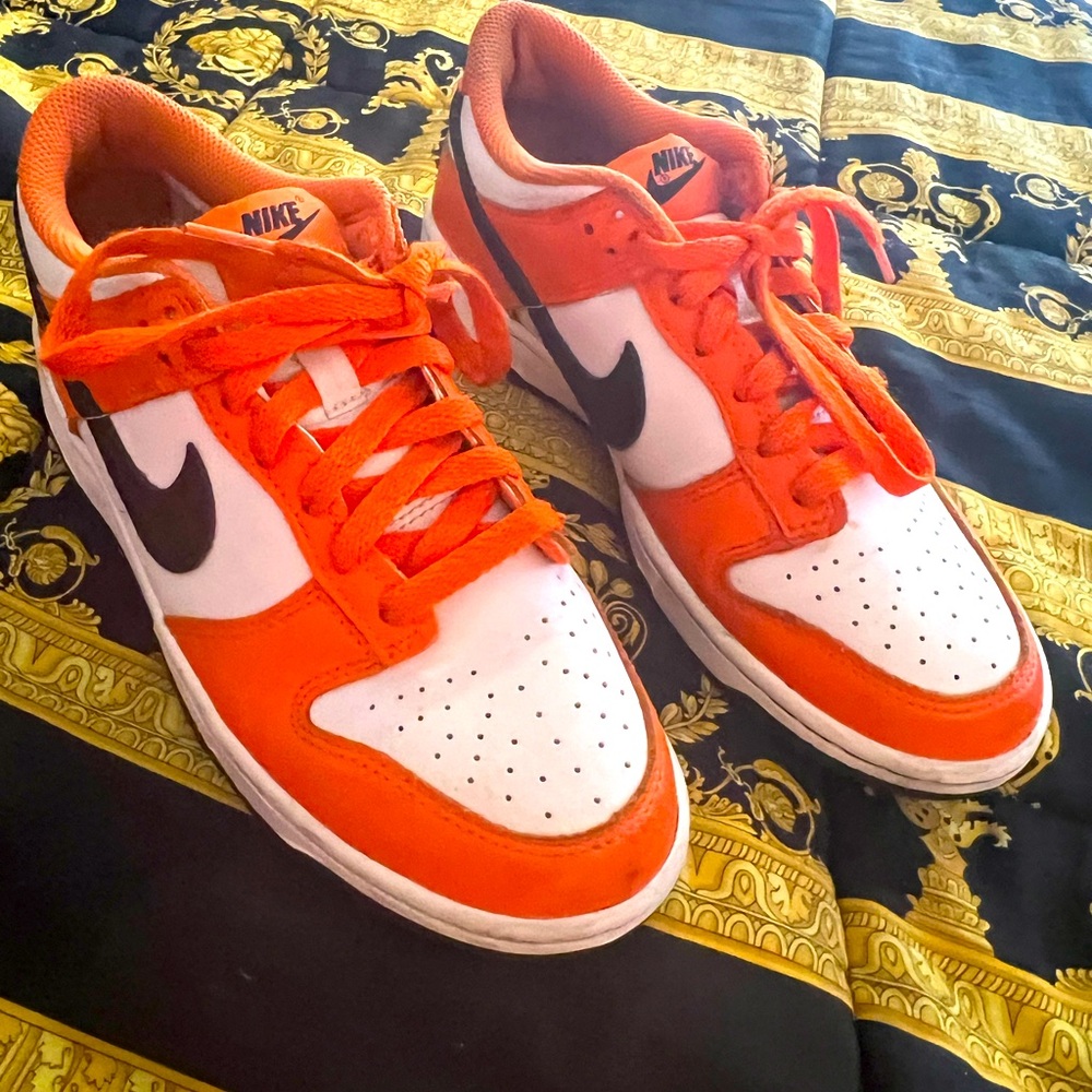 Orange Nike dunks size 7